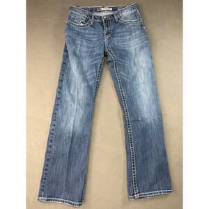 BKE Denim Carter Men's Jeans 32R Straight Relaxed Distressed Look Washed Denim